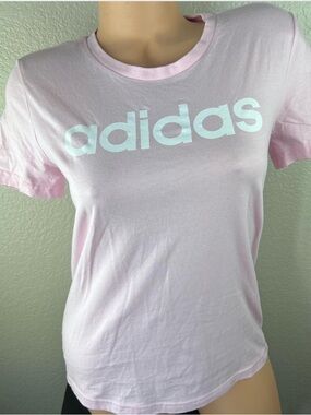 Adidas Classic Simple Light Pink Logo Short Sleeve Tshirt M